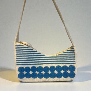 Anthropologie Women's White and Blue Bag